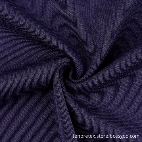 Niebieski DZI poliester Spandex dzianina Ribbed z recyklingu
